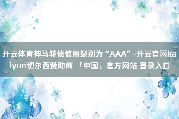 开云体育神马转债信用级别为“AAA”-开云官网kaiyun切尔西赞助商 「中国」官方网站 登录入口